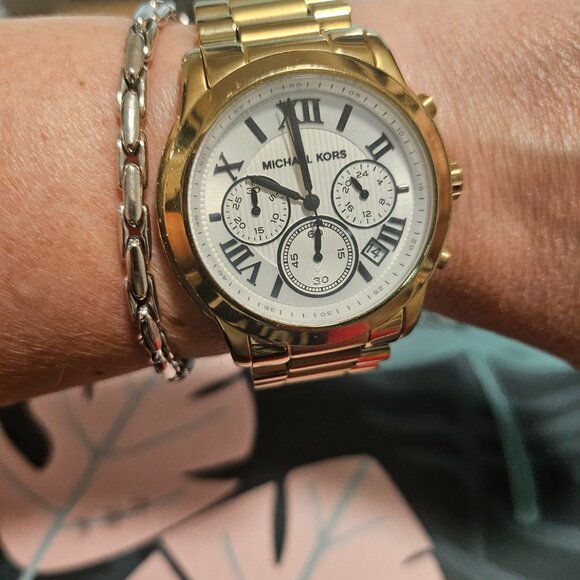 Michael Kors Chronograph Gold-tone White Dial Cooper Women's Watch MK5916 - Picture 1 of 8